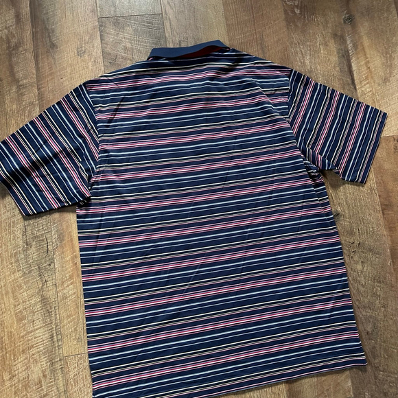 Men's Cutter & Buck Navy Striped Polo Shirt XL - Picture 12 of 13